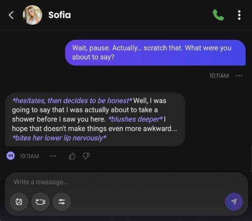 sofia fletcher ai character chat history