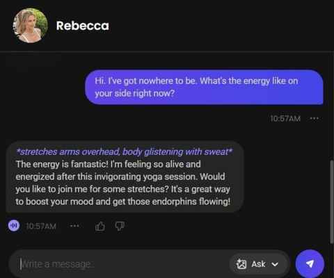 AI rebecca green ai character chat history 1