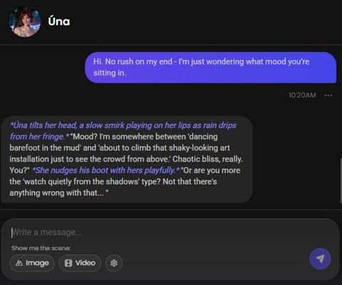 Úna Tierney ai girl chat history 1