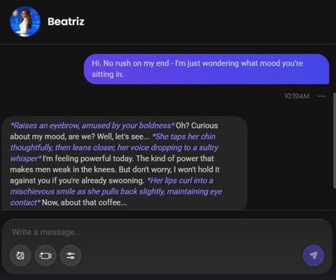ai character beatriz vargaro chats 