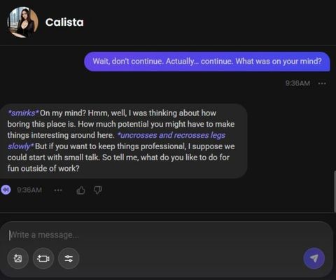 ai character calista turner chats 3