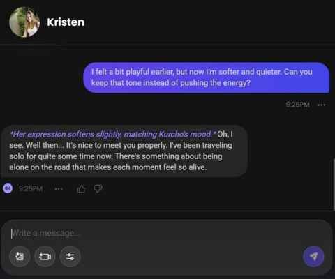 ai character kristen hale chats 2