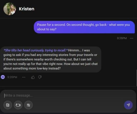 ai character kristen hale chats 3