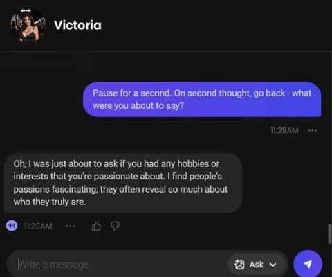 ai character victoria hart chats 3