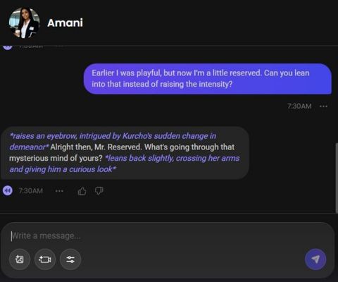 ai girl amani nassar chat history 2