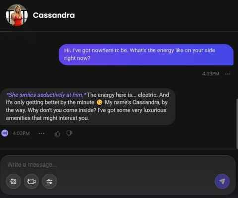 ai girl cassandra amandi chat history 1