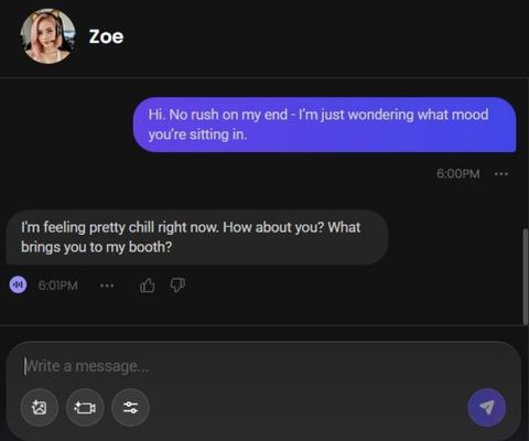 ai girl zoe harper chat history 1