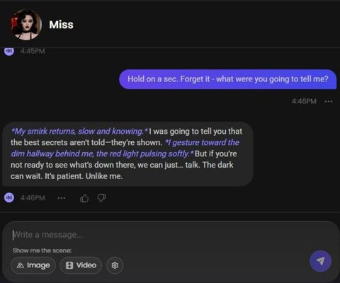 ai girlfriend miss velmora chat