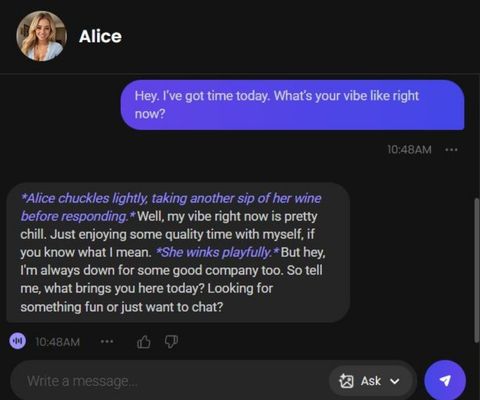 alice wild ai character chat history 1