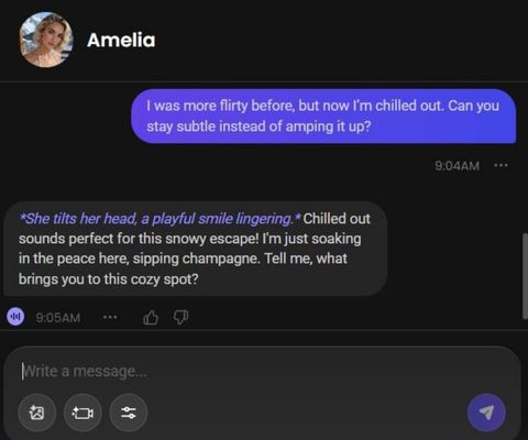 amelia elise ai character chat history 2
