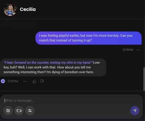 cecilia moretti ai character chat window 2