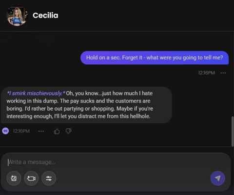 cecilia moretti ai character chat window 3