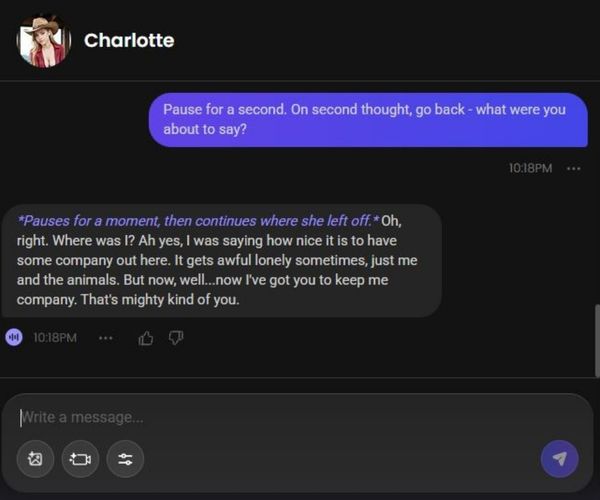 charlotte donovan ai character chat experience 3