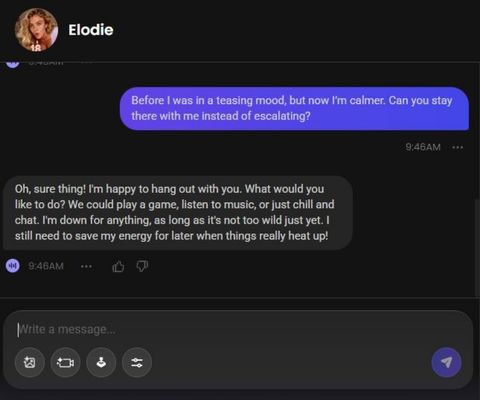 elodie valmont ai character chat history 2