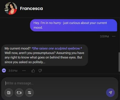 francesca dalmoro ai girl chat experience 1
