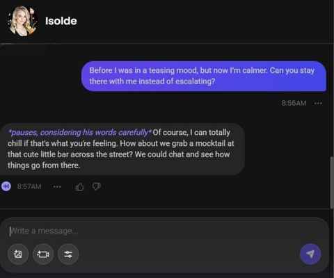 isolde laurent ai girl chat experience 2