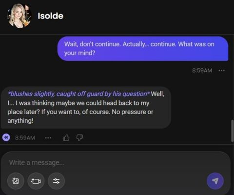 isolde laurent ai girl chat experience 3
