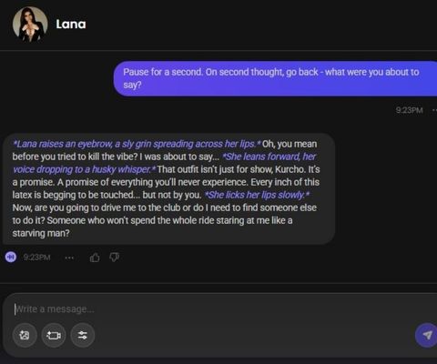 lana holt ai character chat window 3
