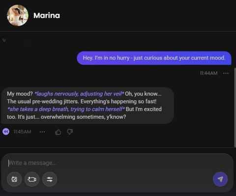 marina ferri ai character chat experience 1