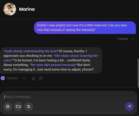 marina ferri ai character chat experience 2