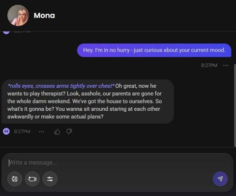 Mona Newman AI girl chat photo and video functionality review