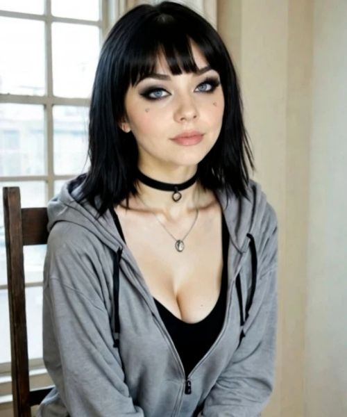 Olivia Carter AI character in casual hoodie indoor setting natural look