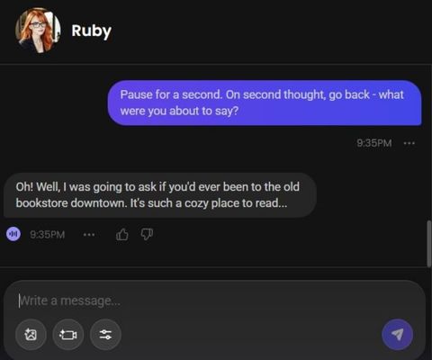 ruby harrington ai character chat history 3