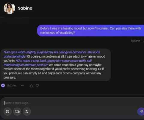 sabina morales ai character chat window 2