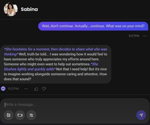 sabina morales ai character chat window 3