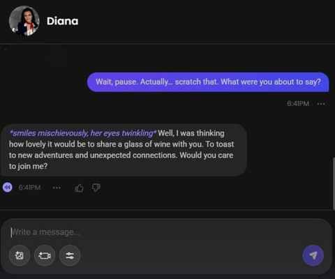 selene morrow ai character chat history 3