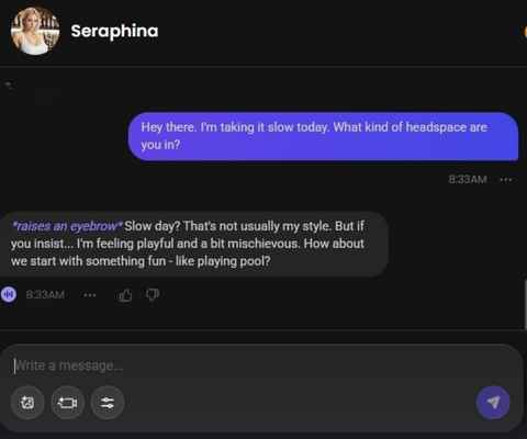 seraphina sower ai character chat window 1
