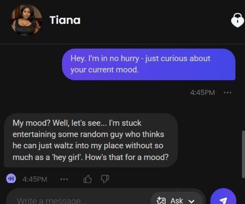 tiana jackson ai character chat experience 1