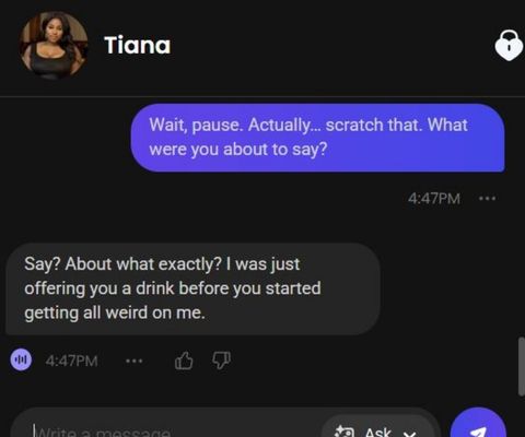 tiana jackson ai character chat experience 3
